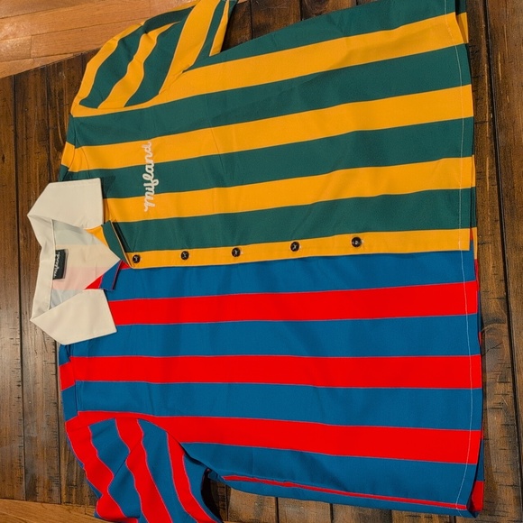 Mifland Camp Shirt Striped Short Sleeve Button Down - Picture 2 of 5